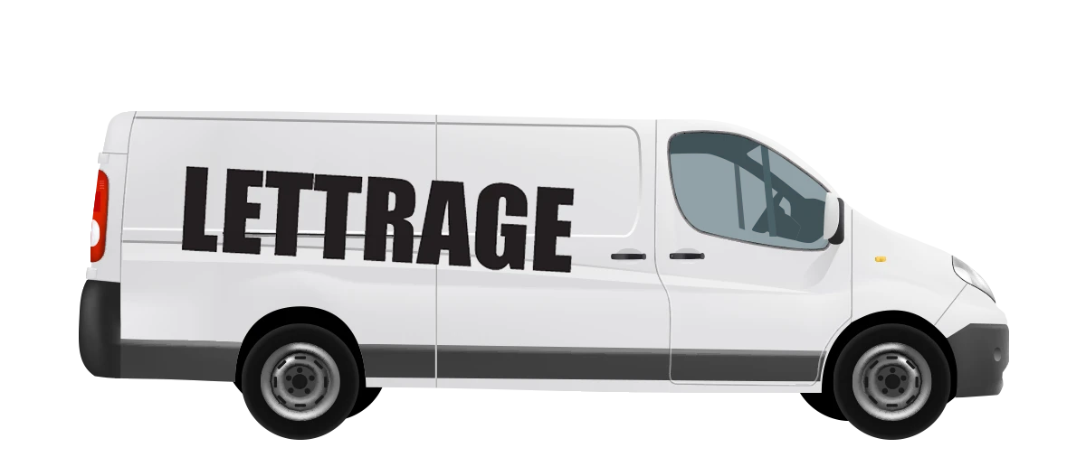 Partial lettering design for truck, cube, van, minivan, concept, printing, and installation,  Boisbriand, Sainte-Thérèse